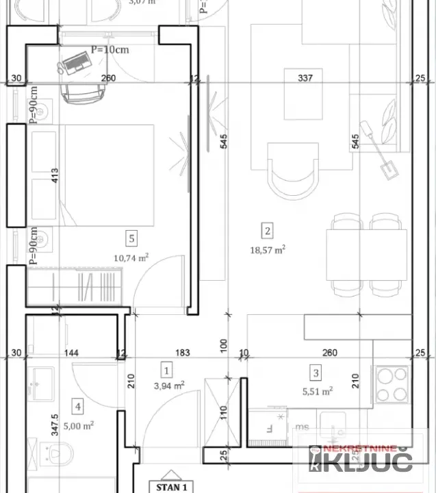 Sale, two bedroom apartment, 46m², Veternička rampa, Novi Sad Sve Podlokacije