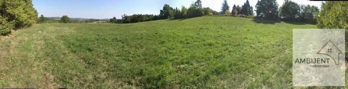 Pogled na prostrano zeleno zemljište sa drvećem u pozadini.