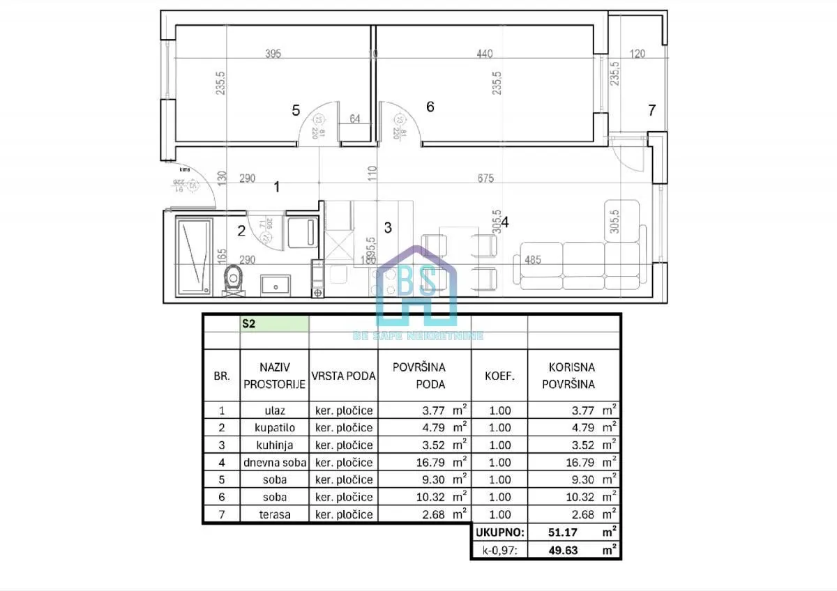 Prodaja, dvosoban stan, 51m², Vidovdansko naselje, Novi Sad Sve Podlokacije
