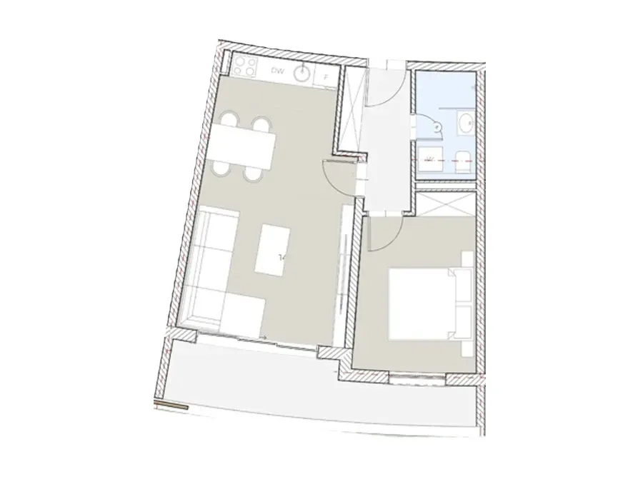 Sale, one bedroom apartment, 54m², Bečići, Budva