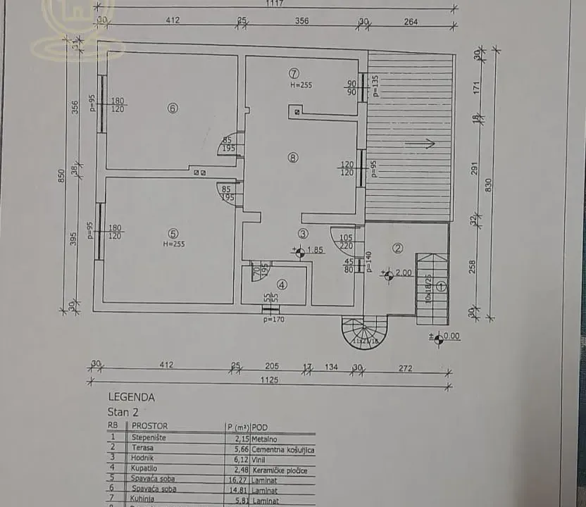 Sale, two bedroom apartment, 64m², Pantelej, Niš