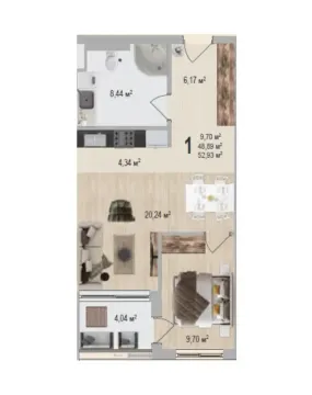 Sale, one bedroom apartment, 52m², Bečići, Budva - image 10