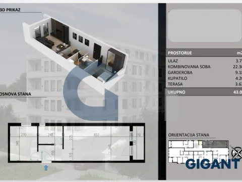 Sale, one bedroom apartment, 43m², Centar, Stara Pazova - image 6