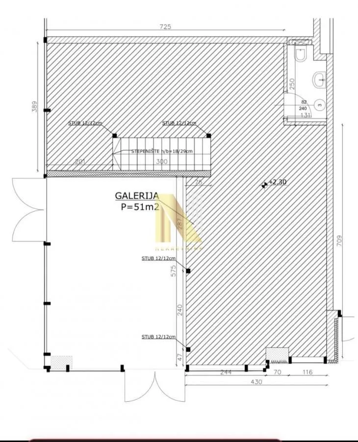 Rent, office space, 135m², Centar, Novi Sad