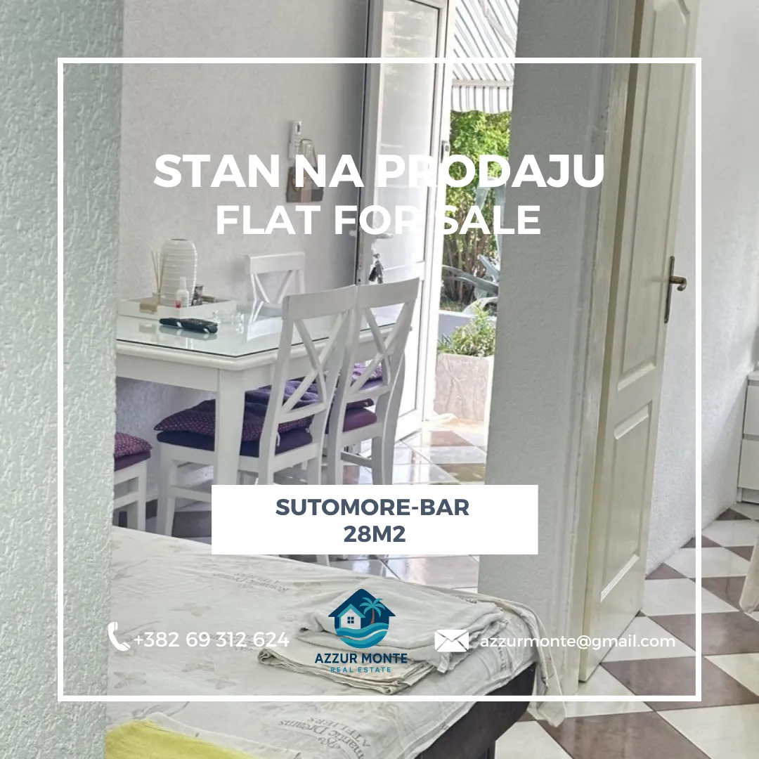 Prodaja, jednosoban stan, 28m², Sutomore, Bar
