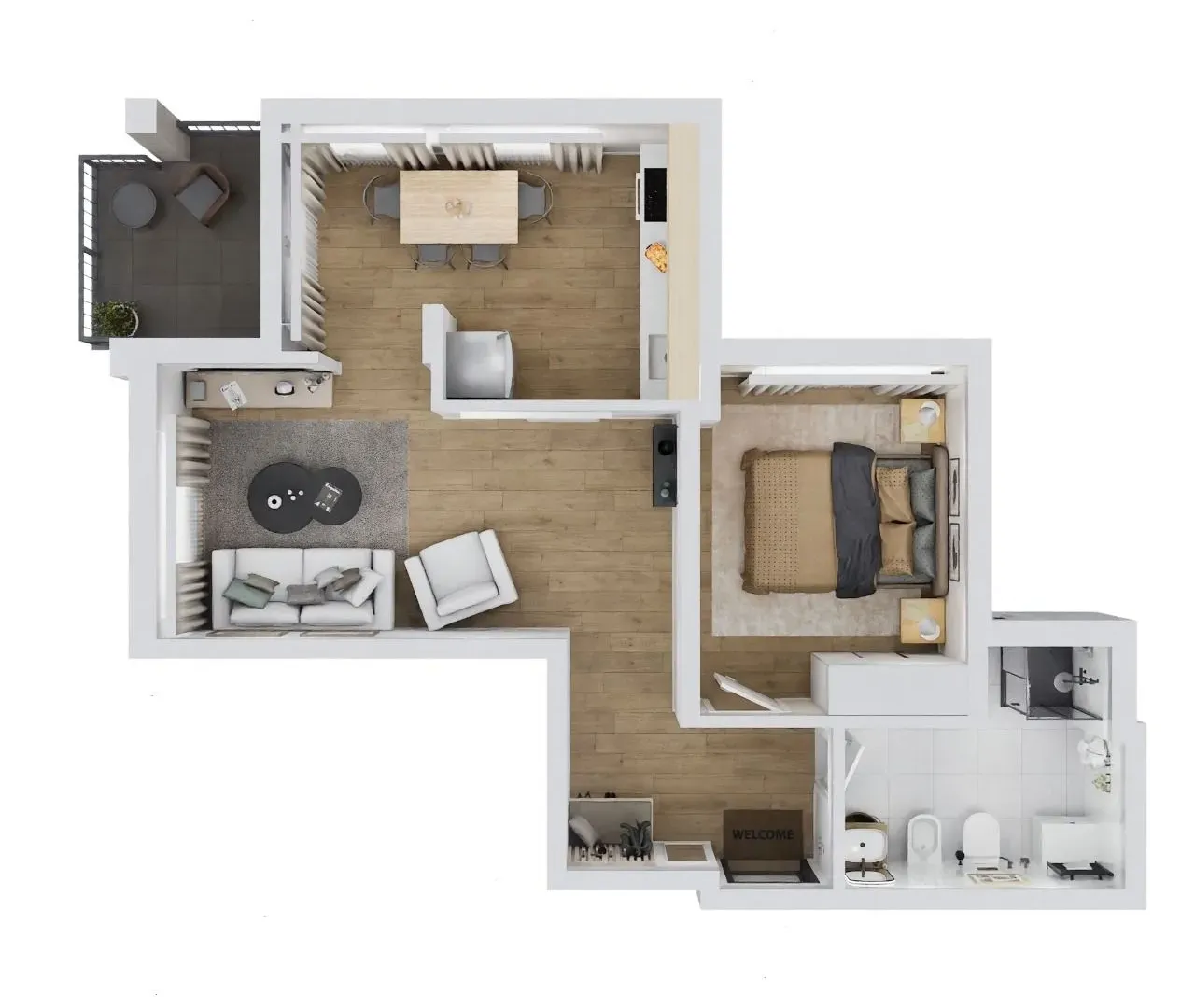 Sale, one bedroom apartment, 53m², Ulcinj, Crna Gora