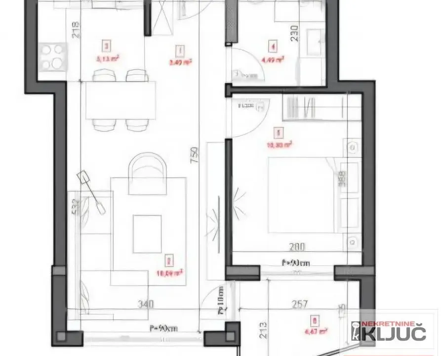 Sale, two bedroom apartment, 45m², Sremska Kamenica, Petrovaradin