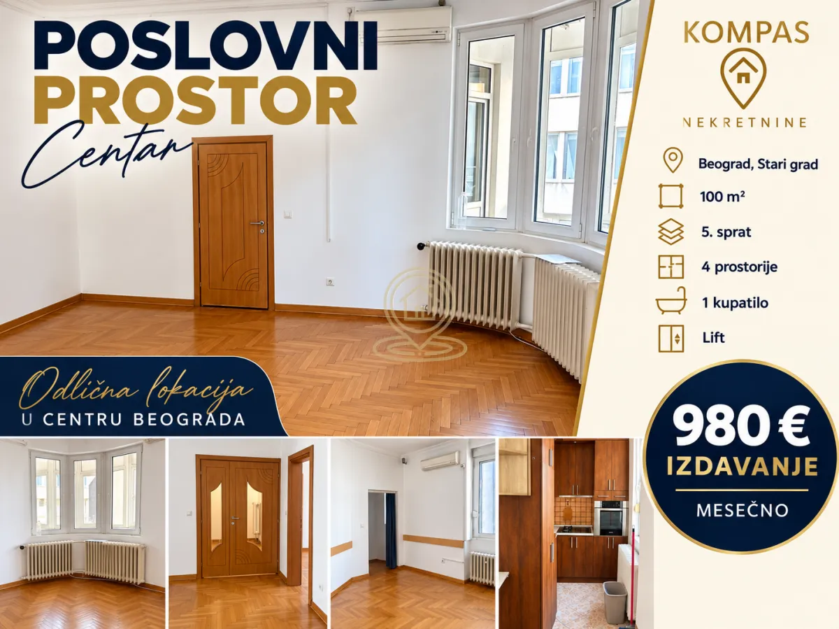 Rent, office space, 100m², Stari Grad, Beograd