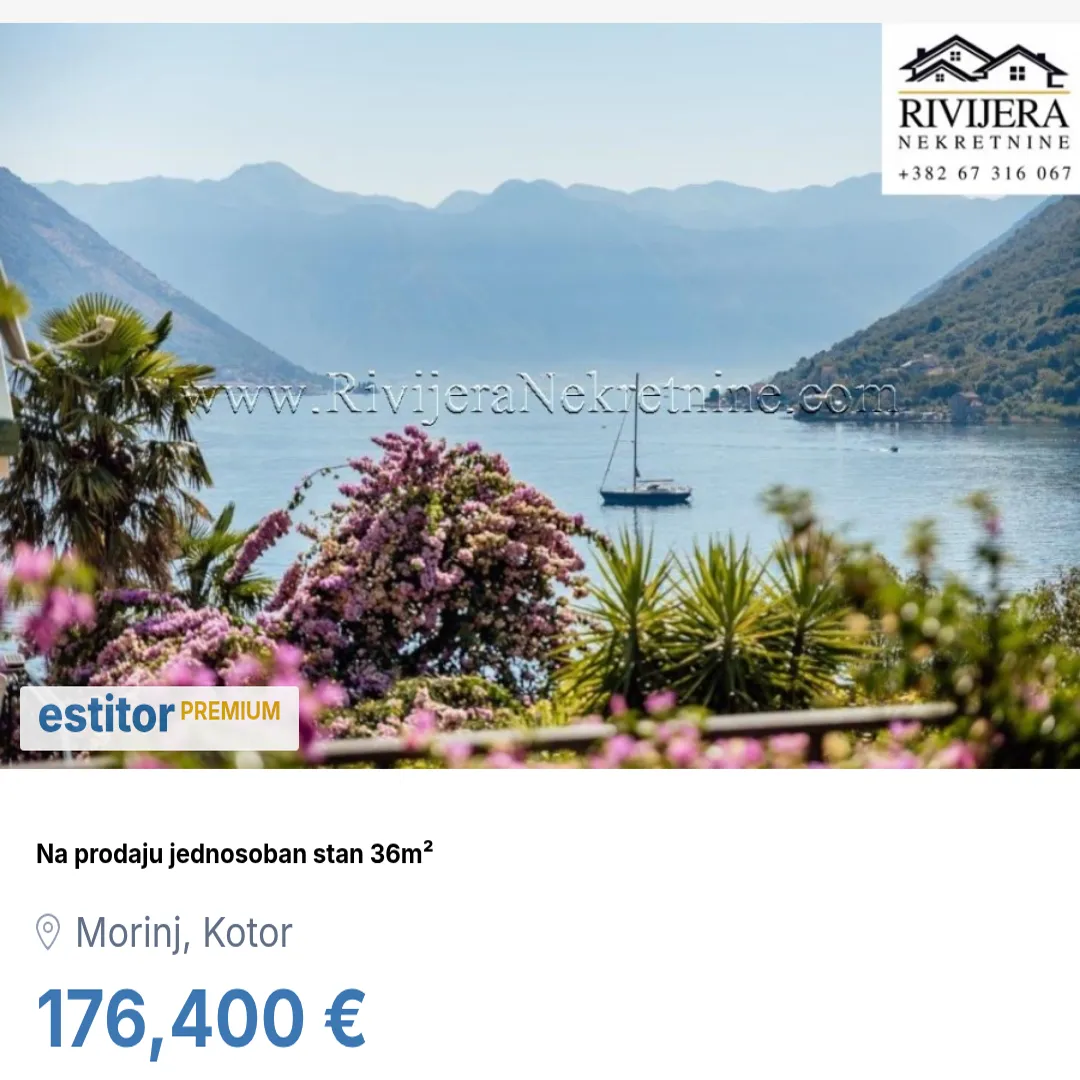 Prodaja, jednosoban stan, 36m², Morinj, Kotor