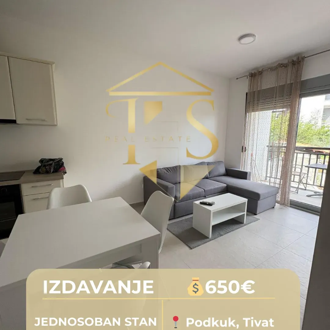 Izdavanje, jednosoban stan, 42m², Centar, Tivat