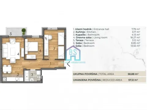 Prodaja, dvosoban stan, 57m², Detelinara, Novi Sad Sve Podlokacije