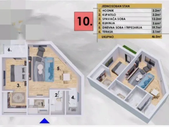 Prodaja, dvosoban stan, 46m², Bar, Crna Gora