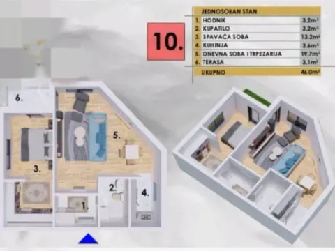 Prodaja, dvosoban stan, 46m², Bar, Crna Gora - image 3