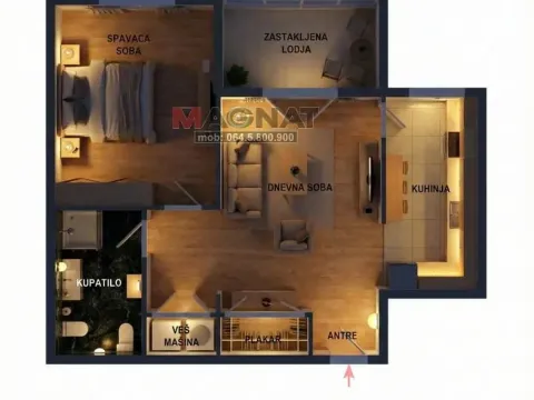 Prodaja, dvosoban stan, 60m², Novi Beograd Blok 28, Novi Beograd Sve Podlokacije - image 3