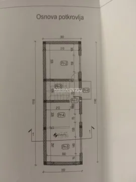 Osnova potkrovlja sa dimenzijama prostorija. - image 2
