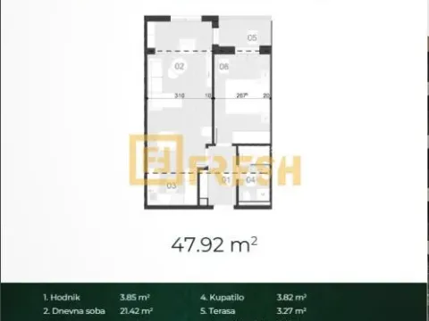 Sale, one bedroom apartment, 48m², Cetinje, Crna Gora - image 6