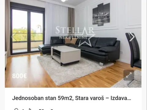 Izdavanje, jednosoban stan, 59m², Stara Varoš, Podgorica - image 2