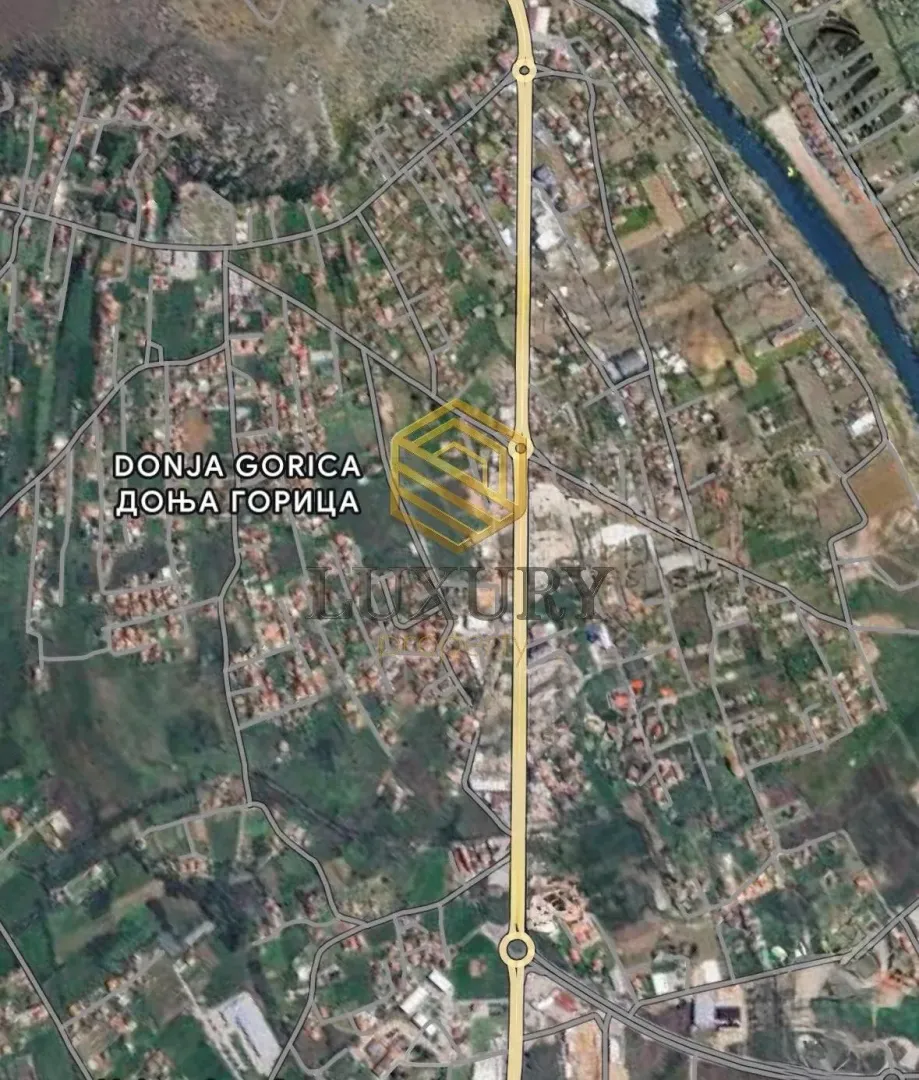 Satelitski snimak lokacije sa oznakom naselja Donja Gorica.