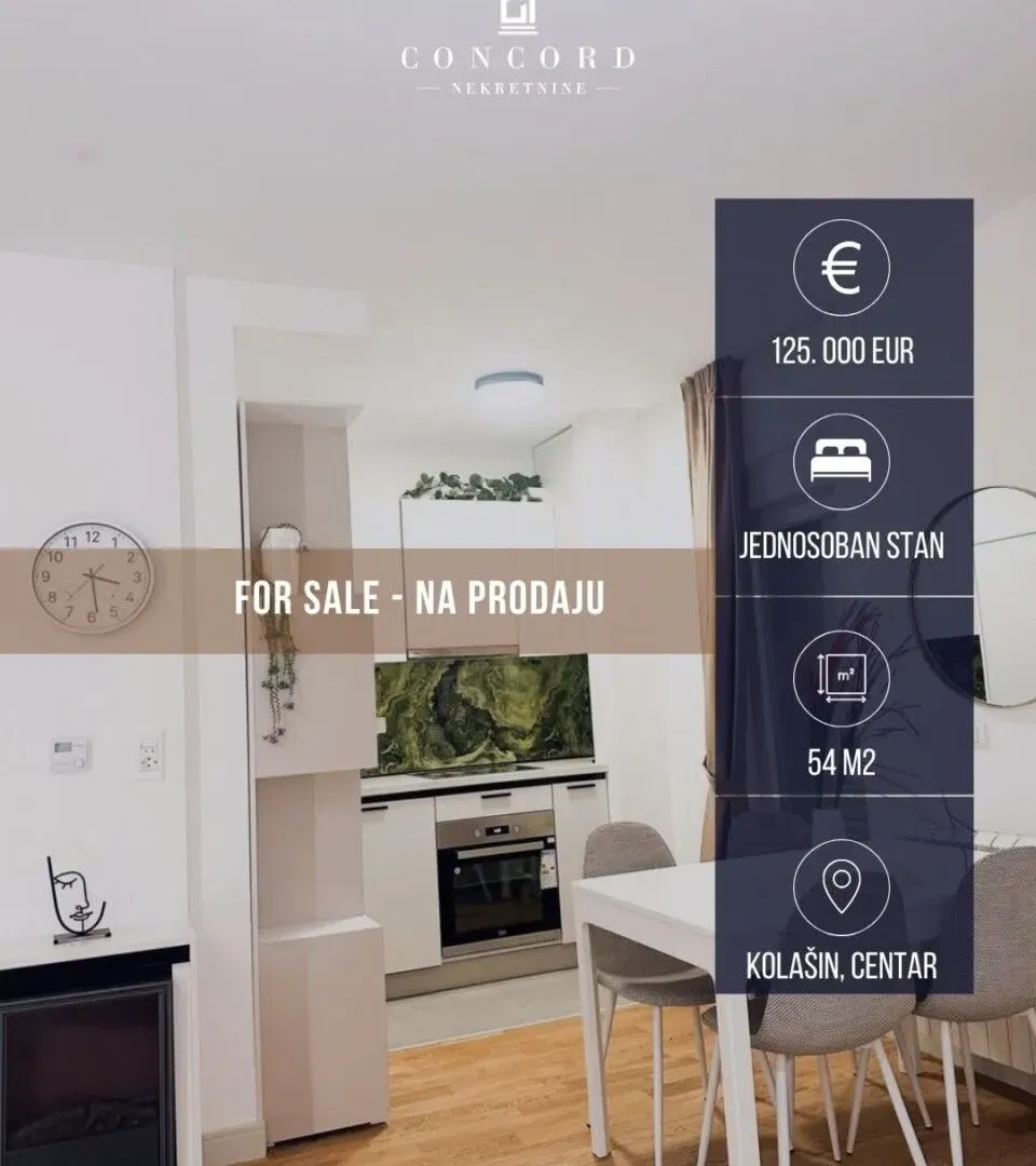 Sale, one bedroom apartment, 54m², Centar, Kolašin