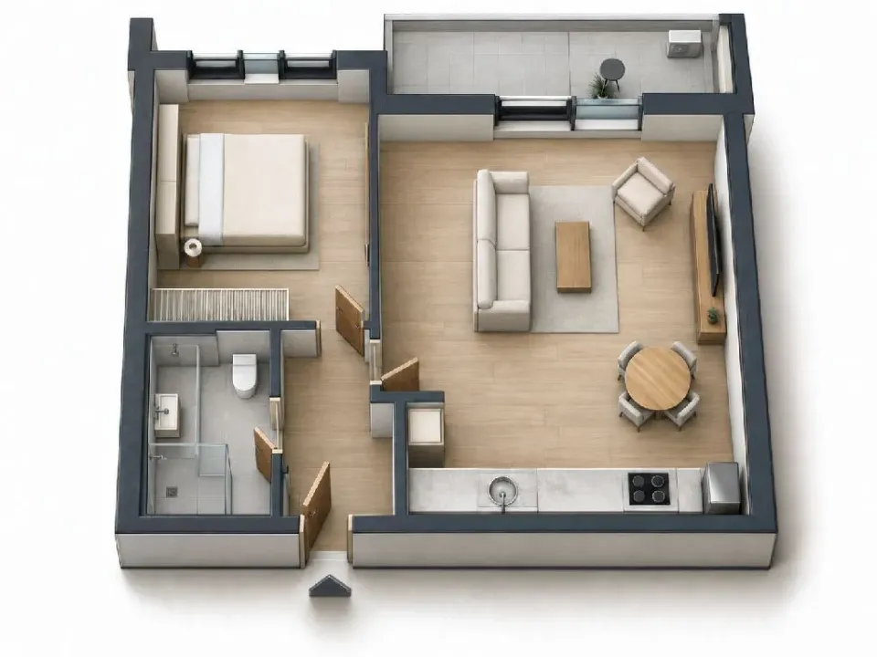 Prodaja, jednosoban stan, 47m², Zelenika, Podgorica