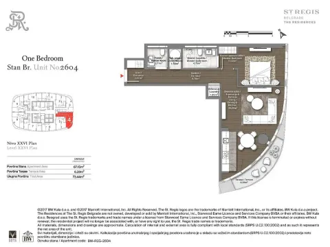 Sale, two bedroom apartment, 73m², Beograd Na Vodi, Beograd - image 4