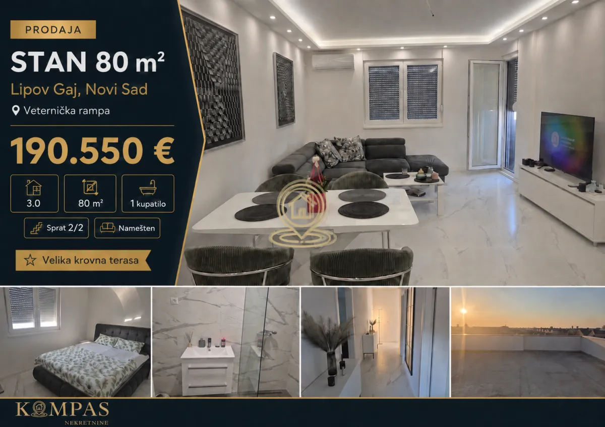 Sale, three bedroom apartment, 80m², Veternička rampa, Novi Sad Sve Podlokacije
