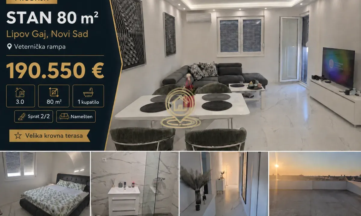 Sale, three bedroom apartment, 80m², Veternička rampa, Novi Sad Sve Podlokacije