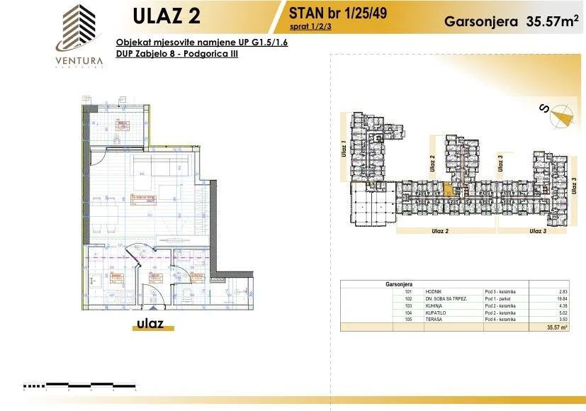 Prodaja, stan, 35m², Zabjelo, Podgorica