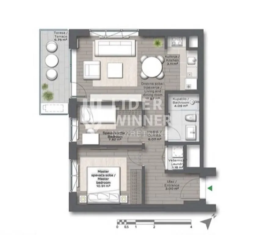 Prodaja, dvosoban stan, 61m², Savski Venac, Beograd