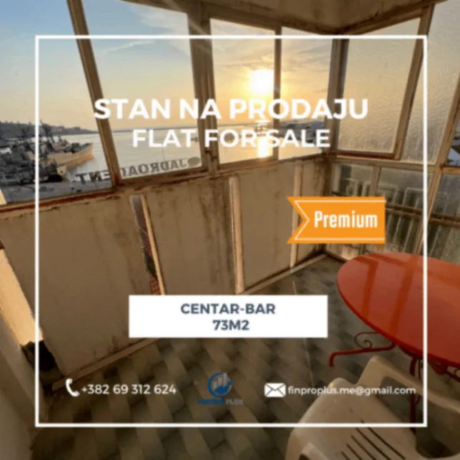 Sale, three bedroom apartment, 73m², Centar, Bar