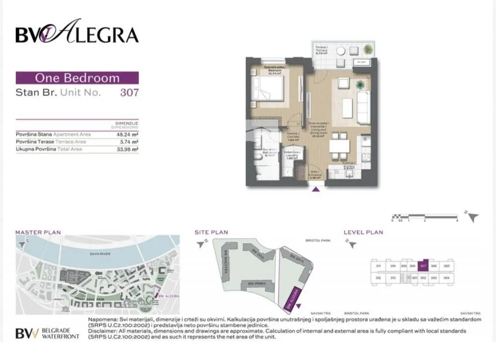 Prodaja, dvosoban stan, 54m², Savski Venac, Beograd