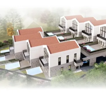 Vizualizacija kompleksa modernih kuća sa bazenima. - image 4