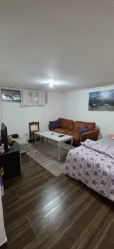 Dnevna soba sa garniturom za sedenje, stočićem i krevetom. - image 3