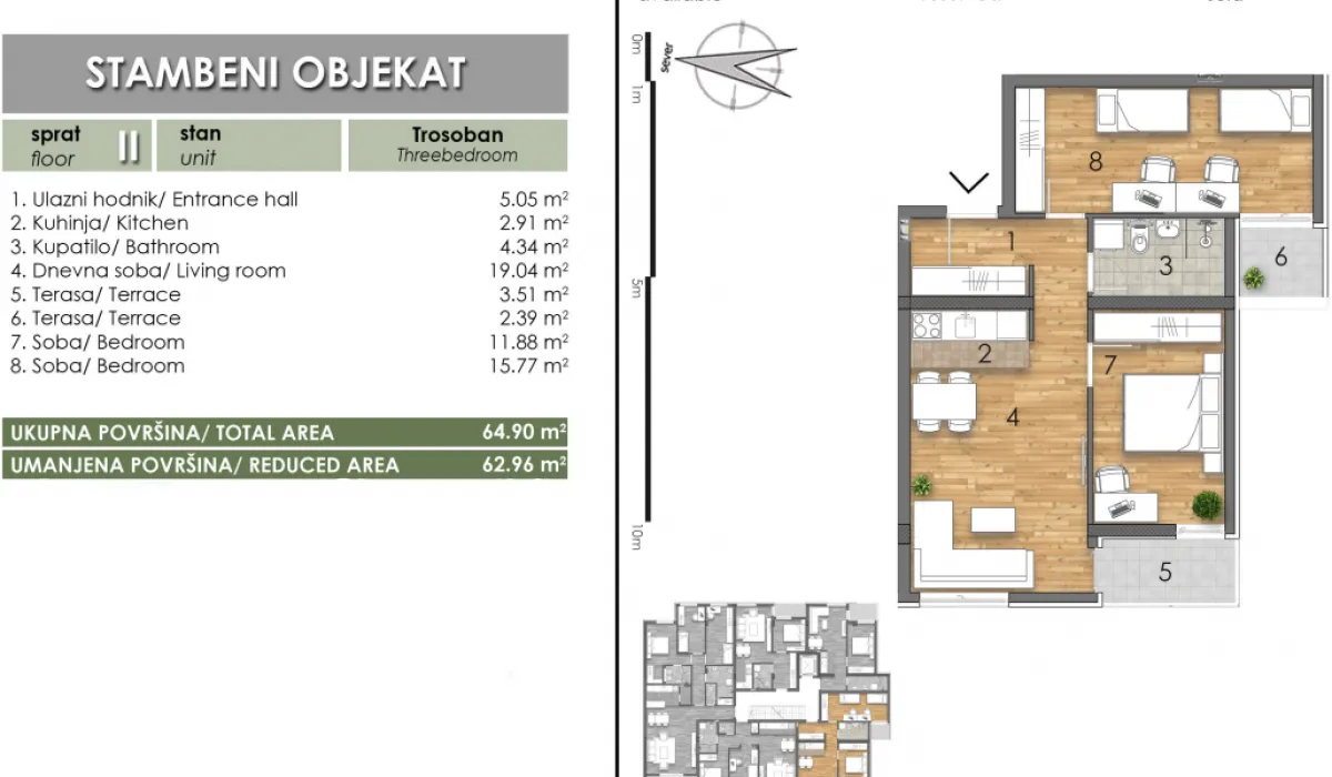Prodaja, trosoban stan, 63m², Bulevar Oslobodjenja, Novi Sad Sve Podlokacije