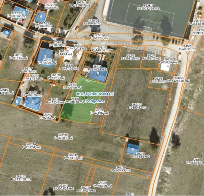 Sale, land lot, 985m², Donji Kokoti, Podgorica