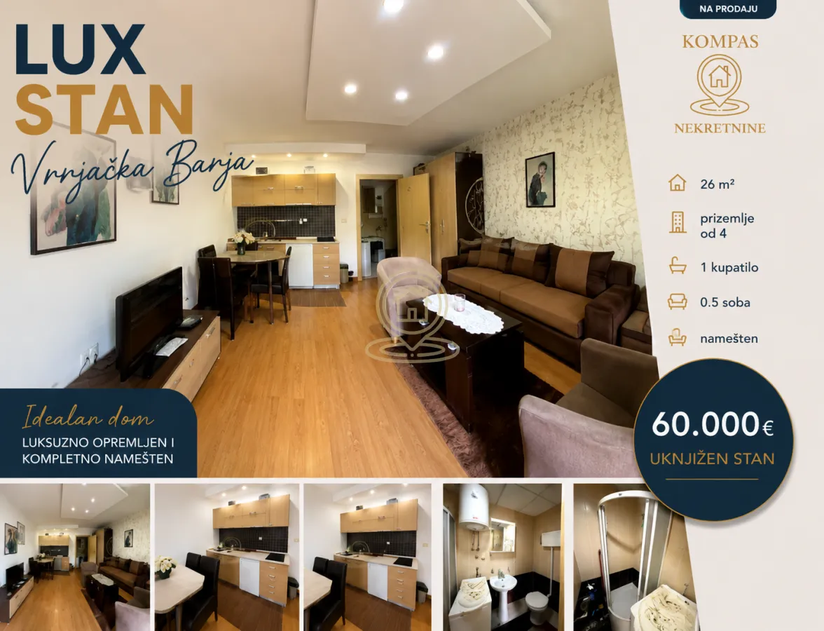 Sale, studio apartment, 26m², Centar, Vrnjačka Banja