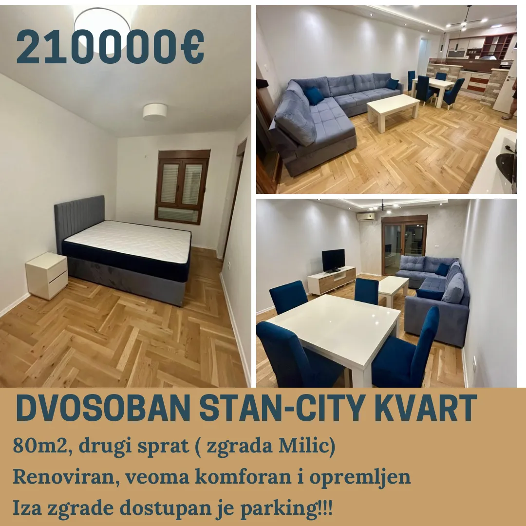 Prodaja, dvosoban stan, 80m², City Kvart, Podgorica