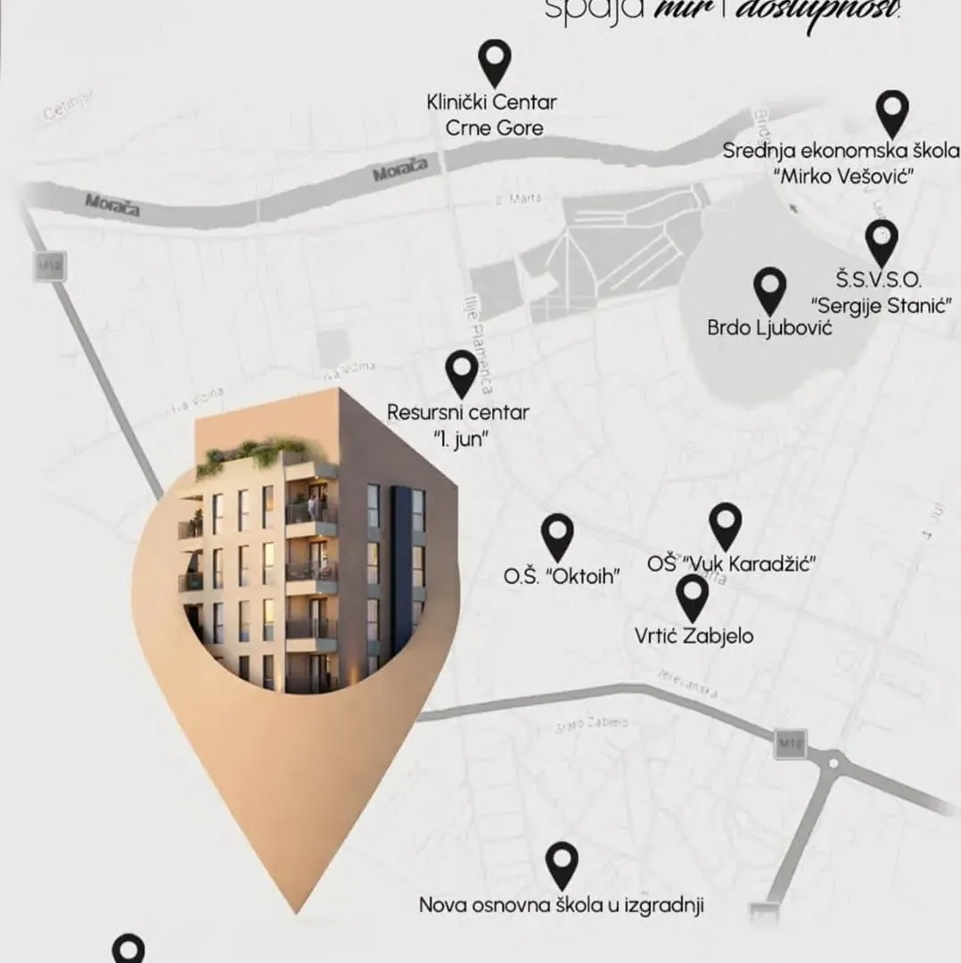 Prodaja, jednosoban stan, 49m², Zabjelo, Podgorica