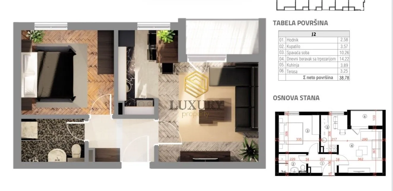 Izdavanje, jednosoban stan, 39m², Krivi Most, Podgorica