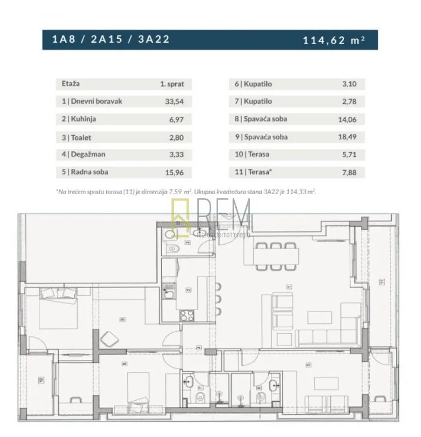 Sale, two bedroom apartment, 53m², Budva, Crna Gora