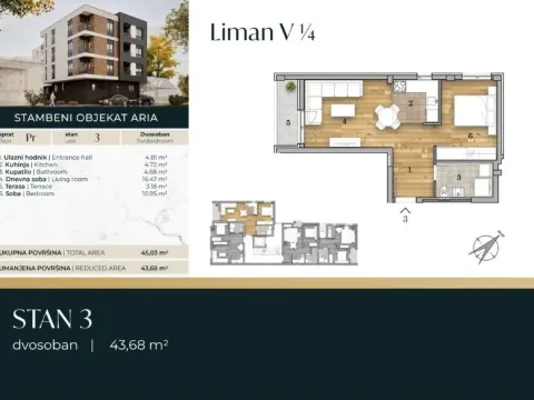 Sale, one bedroom apartment, 44m², Telep, Novi Sad Sve Podlokacije - image 2