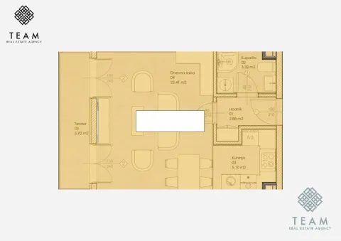 Floor plan of the apartment showing the layout of rooms and furniture. - image 2