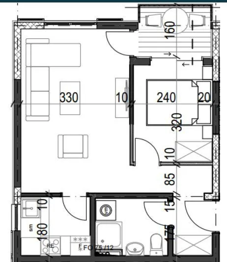 Sale, one bedroom apartment, 41m², Radanovići, Kotor