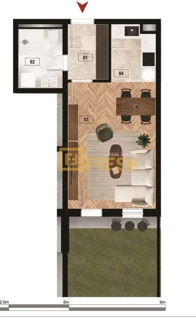 Prodaja, garsonjera, 32m², Zabjelo, Podgorica