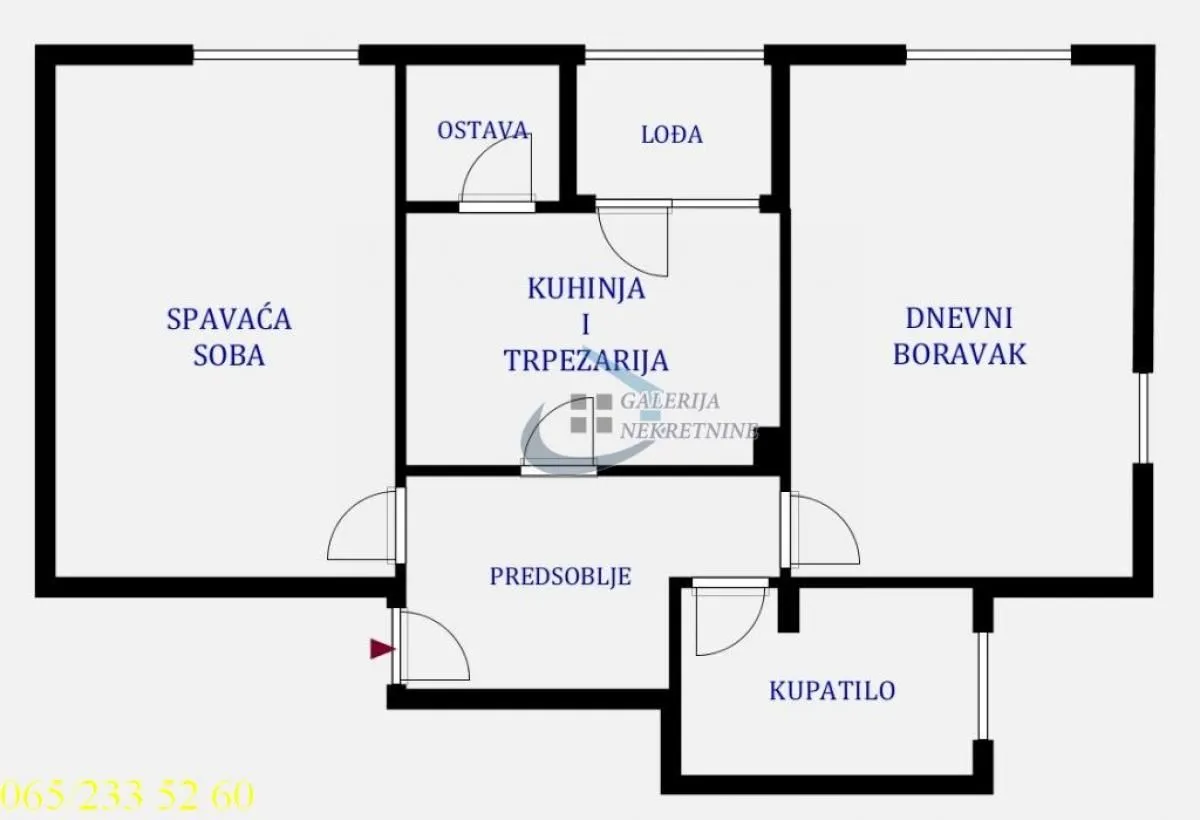 Sale, two bedroom apartment, 56m², Čukarica, Beograd