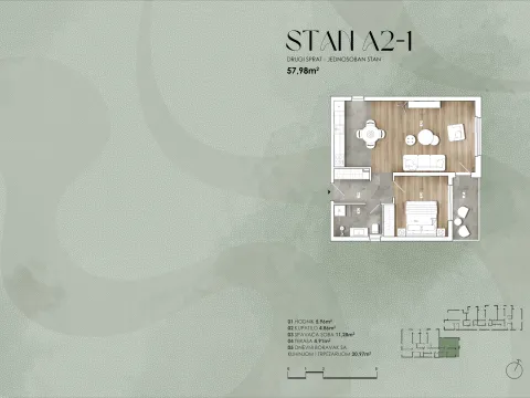 Sale, one bedroom apartment, 58m², Radanovići, Kotor - image 4