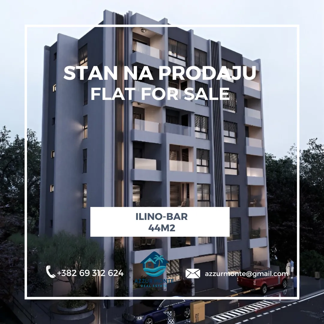 Sale, one bedroom apartment, 44m², Ilino, Bar