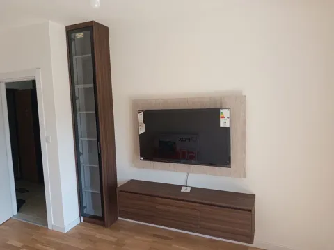 Dnevna soba sa TV-om i drvenim namještajem. - image 5
