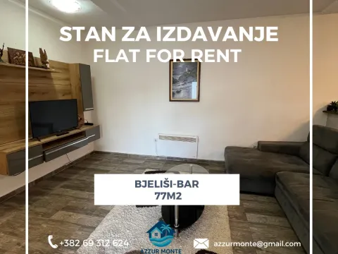 Rent, two bedroom apartment, 77m², Bjeliši, Bar - image 1