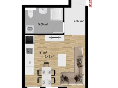 Sale, studio apartment, 27m², Stari Aerodrom, Podgorica - image 4